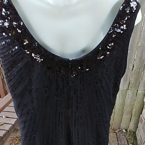 Sleeveless Black Sequin Shift Party Dress WHBM - Picture 4 of 5
